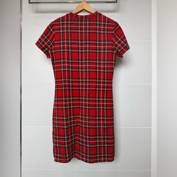 H&M Divided Red Plaid Mini Dress | Size Medium - Picture 4 of 6